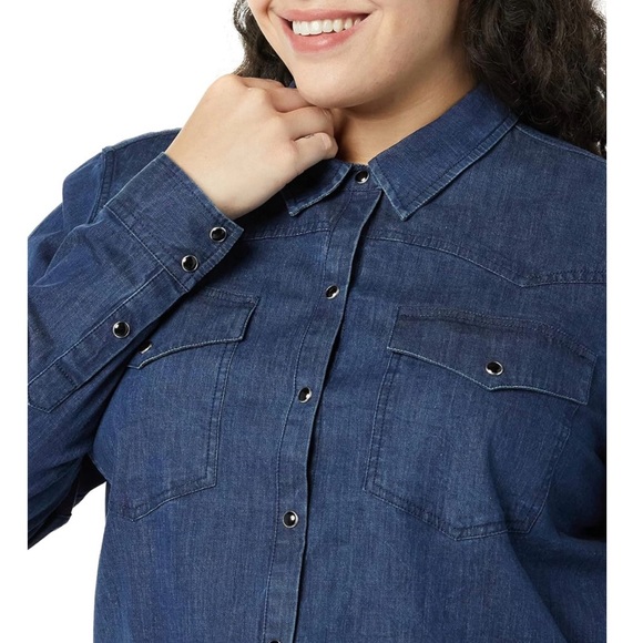 New Goodthreads Denim Button Down Long-Sleeve Shirt - Picture 4 of 10